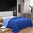 Herzberg HG-2420BCO: Tweekleurig Microfiber Dekbed - 240x200cm Blauw