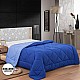 Herzberg HG-2420BCO: Tweekleurig Microfiber Dekbed - 240x200cm Blauw