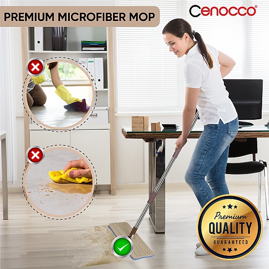 Cenocco CC-9070: Vlakke Mop Met Emmer Bruin