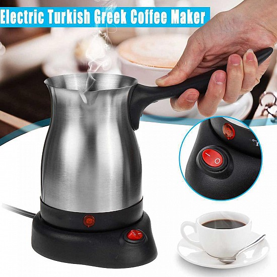 Cheffinger CF-ECMO.6: 600ml Elektrisch Roestvrij Staal Turks Espresso Koffiezetapparaat