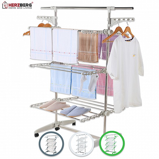 Herzberg 3-tier Kleding Wasserij Droogrek Groen