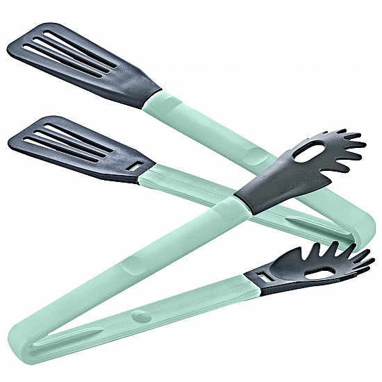 Herzberg HG-2N1CK4BLU: Cooking 2-in-1 Blauwe nylon schoteltang