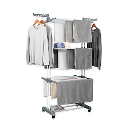 Herzberg HG-8034GRY: Moving Clothes Rack - Grijs