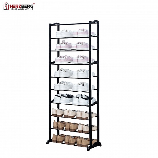 Herzberg HG-8076: Organisator Voor Kleine Schoenenrek Met 9 Niveaus Blauw