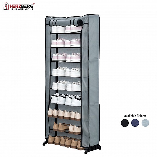 Herzberg HG-8076: Organisator Voor Kleine Schoenenrek Met 9 Niveaus Blauw