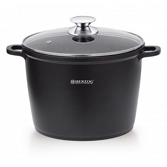 Herzog HR-SP24M: 24cm Gegoten Stenen Gecoate Diepe Pot