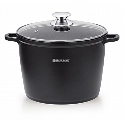 Herzog HR-SP28M: 28 cm Gegoten Stenen Gecoate Diepe Pot