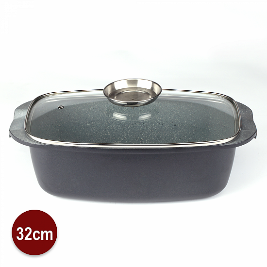 Royalty Line RL-ACR32M: 32cm Marmeren Braadpan Met Coating