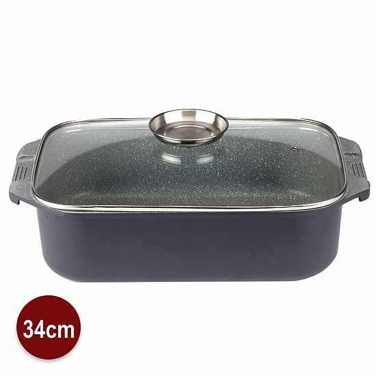 Royalty Line RL-ACR34: 34cm Marmeren Braadpan Met Coating