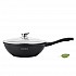 Royalty Line RL-BW32M; 32 cm Marble Coating Wok met glazen afdekplaat