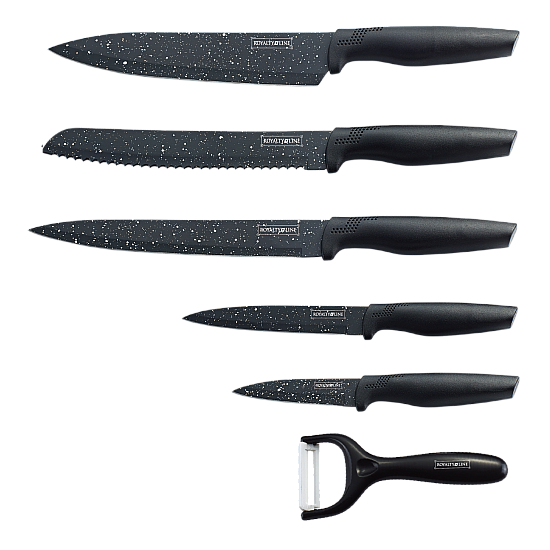 Royalty-Line RL-MB5: Non-Stick coating Knife Set 5PCS Zwart